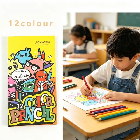 Joywish Cartoon Wooden Colored Pencils Multi Color Painting Drawing Pencil Set For Students School Stationery Hand Account Crafting