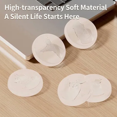 Transparent Thickened Door Handle Crash Pad Silent Soft Glue Wall Protective Mat Cartoon Round Refrigerator Anti-Collision Pad