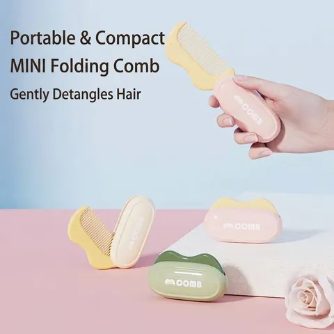Mini Peigne de Voyage Pliable Brosse à Cheveux de Massage Démêlante en ABS Portable Pour Femmes Filles Outil de Soin Compact
