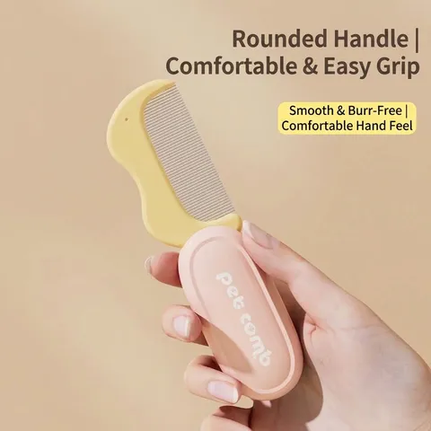 Folding Pet Grooming Comb Portable Cat Dog Hair Brush ABS Stainless Steel Fine Tooth Tear Stain Remover Cleaner Tool