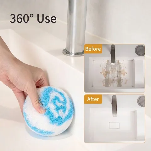 Japanese Style Bathroom Cleaning Ball Polypropylene Fiber Scrub Brush Spiral Decontamination Magic Ball For Toilet Countertop Faucet Scale Remover Household Cleaning Tool