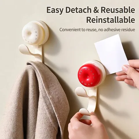 Strong Suction Cup Wall Hooks Punch Free Seamless Sticky Hook For Bathroom Kitchen Heavy Duty Clothing Hook Nordic Style