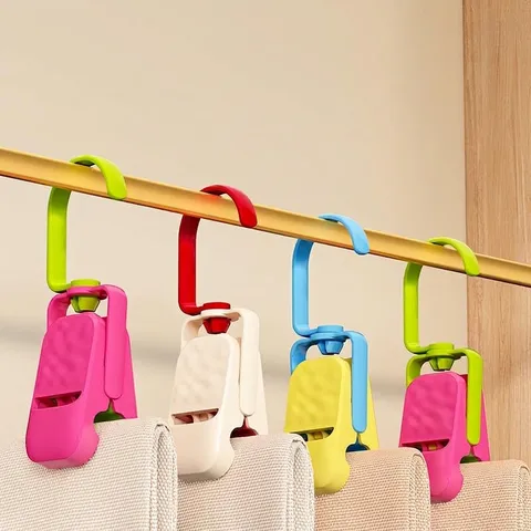 Multifunctional ABS Plastic Windproof Laundry Clips Soft Rubber Non-Marking Drying Pegs 360 Rotation Hat Scarf Clothes Clip