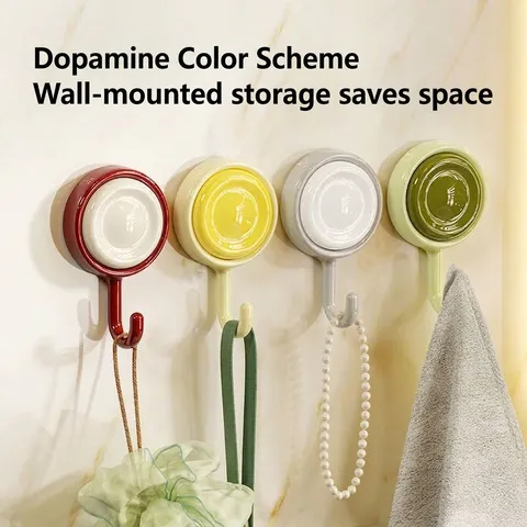 Modern ABS 360 Degree Rotating Suction Cup Hooks No Drilling Wall Mounted Waterproof Hanger For Kitchen Bathroom Towel Storage