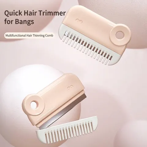 Multifunctional Hair Thinning Comb Bangs Trimmer Manual Hair Cutting Tool ABS Stainless Steel Shaving Comb For Kids Adults