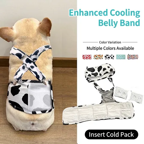 Adjustable Pet Cooling Vest Dog Ice Pack Harness Summer Heat Relief Clothes Breathable Mesh Cooling Bib For French Bulldog