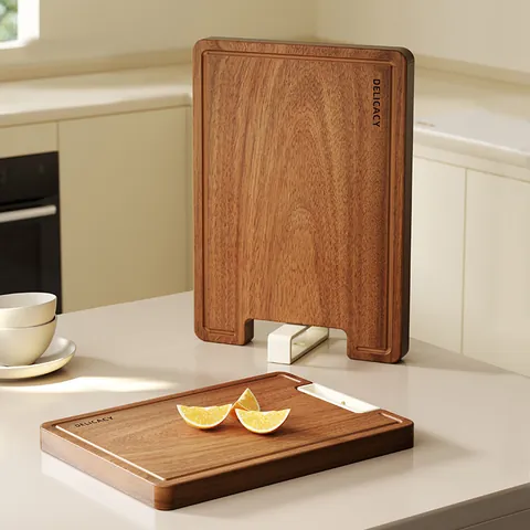 Ebony Wood Cutting Board Standable Rectangular Antibacterial Mildew Resistant Kitchen Chopping Board Natural Solid Wood