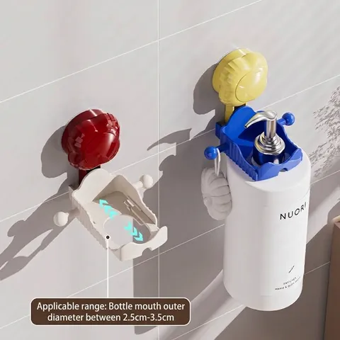 Stanzfreier Duschgelhalter Wandmontierter Shampoo Flaschenhalter Saugnapf Verstellbare Seifenspender Halterung Mit Haken Für Badezimmer Küche