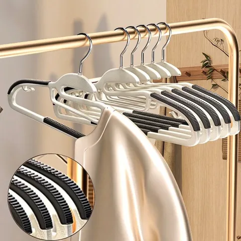 Non-Slip Trace-Free Hangers For Clothes Open-Neck Design Plastic Clothes Rack Space Saving Closet Organizer For T-Shirts Coats Pants