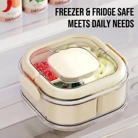 Portable Multi-Layer Dried Fruit Box Candy Basket Home Plastic Sealed Nut Fruit Plate Organizer With Handle Storage