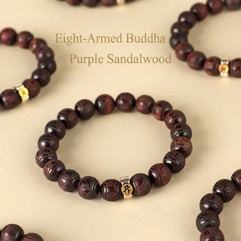 Retro Kleines Blatt Rotes Sandelholz Perlenarmband Zwölf Tierkreiszeichen Ethno-Stil Handgefertigte Holzgebetsperlen Für Herren Damen Schmuck