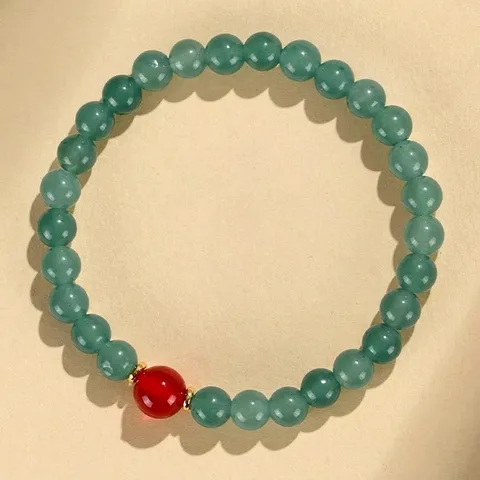 Neuer Chinesischer Stil Blauwasser Chalzedon Perlen Armband Handgefertigt Elegant Damen Schmuck Dehnbar Naturstein Armband Geschenk