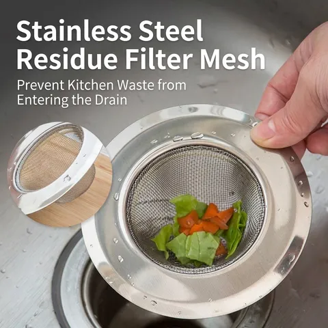 Stainless Steel Kitchen Sink Filter Net Mesh Strainer Bathroom Floor Drain Anti Clogging Hair Catcher For Kitchen Household