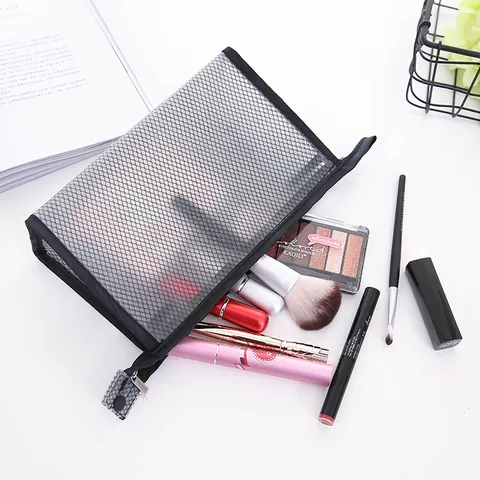 Waterproof PVC Mesh Travel Toiletry Bag Large Capacity Cosmetic Makeup Organizer Bag Portable Wash Bag For Men Women