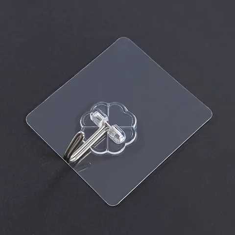 Transparent Adhesive Wall Hooks Heavy Duty Seamless PVC Stainless Steel Hangers For Kitchen Bathroom Home Storage