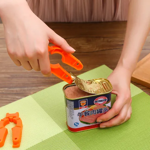 Multi-functional Manual Bottle Opener Portable Plastic Lid Remover For Soda Cans Beer Bottles Kitchen Tool Orange