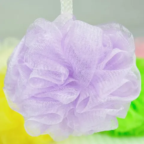 Colorful Nylon Mesh Bath Ball Shower Sponge Body Scrubber Foaming Bath Flower With Hanging Rope For Daily Cleaning Bathroom Supplies