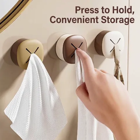 Mushroom Punch Free Towel Stopper Silicone Wall Hanging Rag Storage Rack Kitchen Bathroom Washcloth Holder ABS TPR Hook