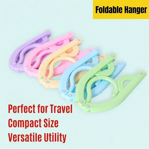 Portable Travel Folding Hangers Space Saving Non-Slip Plastic Hanger For Business Trip Camping Laundry Drying Rack