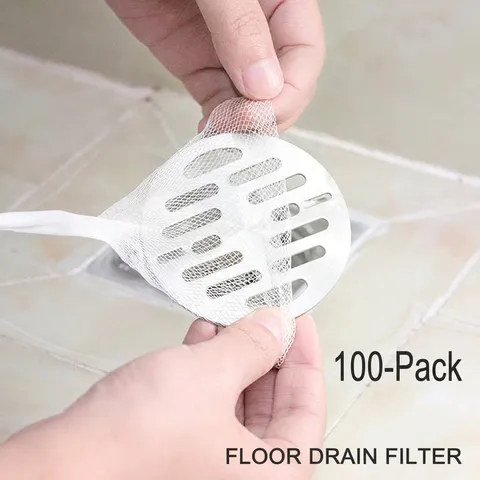 Disposable Floor Drain Filter Net PE Mesh Sink Sewer Hair Catcher For Bathroom Kitchen Anti-clogging Strainer Mesh Bag