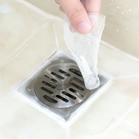 Disposable Floor Drain Filter Net PE Mesh Sink Sewer Hair Catcher For Bathroom Kitchen Anti-clogging Strainer Mesh Bag