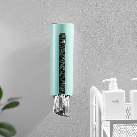 Nordic Wall-Mounted Garbage Bag Storage Box Kitchen Plastic Bag Holder Home Bathroom Shoe Cover Organizer With Bamboo Lid
