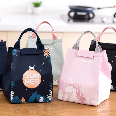 Insulated Lunch Bag Portable Thermal Lunch Box Tote Oxford Cloth Large Capacity Cooler Bag For School Office Picnic Everyday