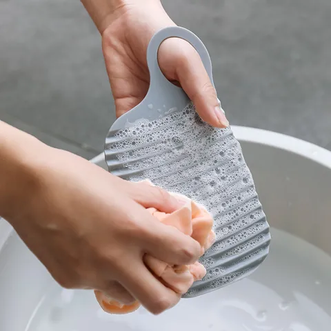 Mini Portable Laundry Washboard Flexible PE Non-slip Small Washing Board For Socks Underwear Travel Home Household Cleaning Tool