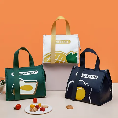 Grote Capaciteit Oxford Stof Thermische Lunchtas Waterdichte Draagbare Bento Tas Voor Studenten Kantoorpersoneel Picknick