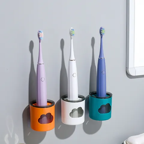 Wandmontierter Elektrischer Zahnbürstenhalter Ohne Bohren Badezimmer Aufbewahrungsregal Mit Entwässerung Cloud Window ABS PS Halter