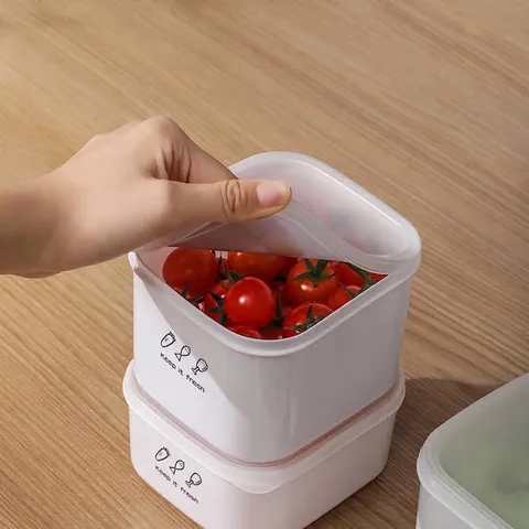 Microwave Safe Refrigerator Fresh Keeping Box PP PE Plastic Food Storage Container Portable Bento Lunch Box For Office School