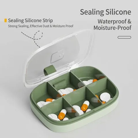 Portable Pill Box Moisture Proof Divided Medicine Organizer Mini Travel Vitamin Storage Case For Daily Use PP Plastic Box