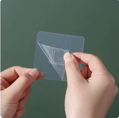 Patch Adesiva Universale in PVC Trasparente Per Porta Bicchiere Spazzolino Senza Foro Piastra Di Montaggio Quadrata Accessori Bagno