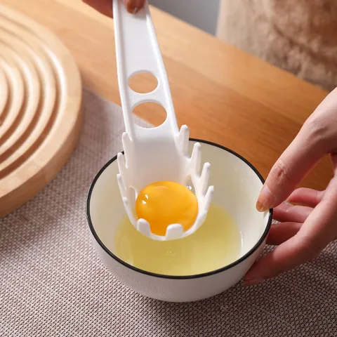 Cuillère à Nouilles Minimaliste Japonaise Cuillère à Griffes en Plastique PP Outil de Cuisine Pour Égoutter Spaghetti Œufs Avec Trou de Mesure