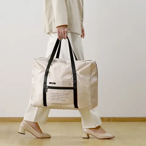Foldable Large Capacity Travel Bag With Trolley Sleeve Thickened Polyester Luggage Bag For Traveling Moving Garment Storage