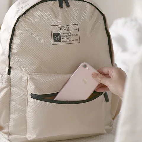 Foldable Backpack Large Capacity Travel Daypack Lightweight Waterproof Polyester Storage Bag Casual Outdoor School Shoulder Bag For Women Men