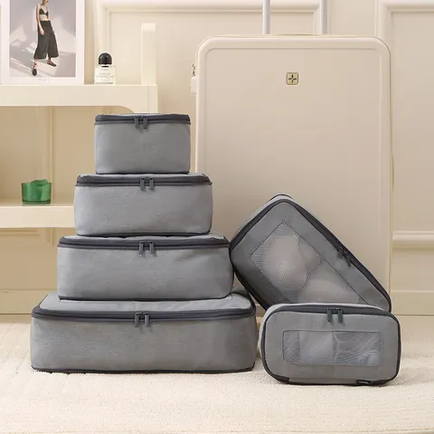 Travel Compression Storage Bag Oxford Cloth Expandable Packing Cubes Suitcase Luggage Organizer Breathable Mesh Pouch