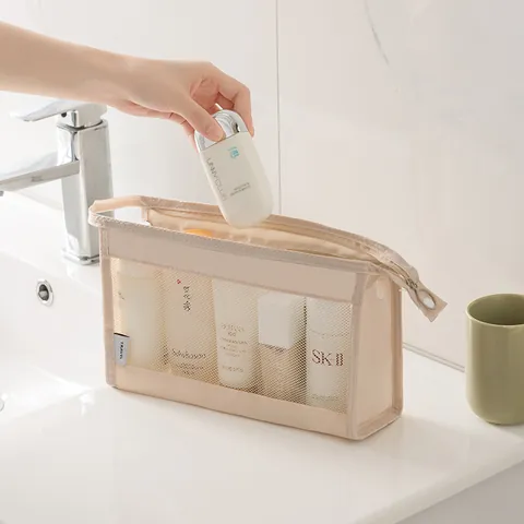 Borsa da Toilette da Viaggio Impermeabile in Tessuto Oxford Organizer Trucco Portatile per Uomo Donna Custodia per Cosmetici