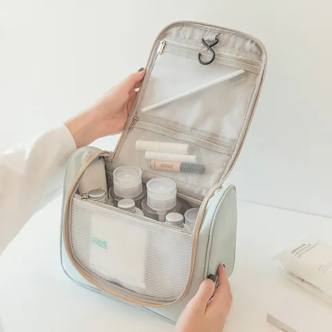 Hanging Toiletry Bag Large Capacity Waterproof Polyester Makeup Wash Bag Travel Portable Cosmetic Organizer Case For Women