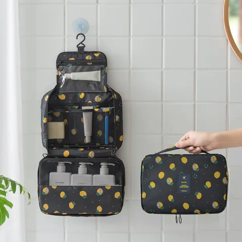 Neceser de Viaje Colgante Impermeable Tela Oxford Organizador de Maquillaje Portátil Estuche Cosmético Gran Capacidad Para Mujer Almacenamiento de Baño
