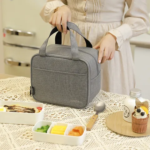Bolsa de Almuerzo Aislada para Mujeres Hombres Tela Oxford Bolsa de Bento Térmica Impermeable a Prueba de Fugas para Escuela Oficina Trabajo Picnic