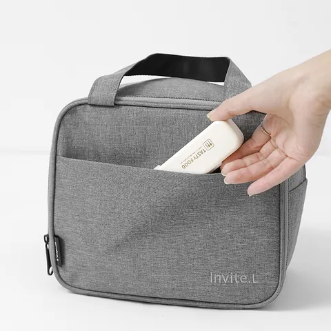 Bolsa de Almuerzo Aislada para Mujeres Hombres Tela Oxford Bolsa de Bento Térmica Impermeable a Prueba de Fugas para Escuela Oficina Trabajo Picnic