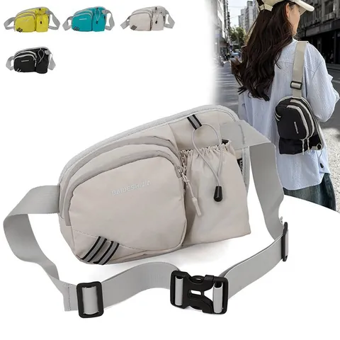 Nylon Crossbody Chest Waist Bag For Women Travel Outdoor Sports Phone Pack With Water Bottle Pocket Casual College School Small Messenger Satchel Pocket