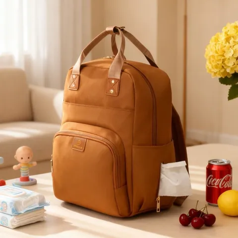 Mochila para Pañales de Gran Capacidad para Mamá en Tela Oxford Impermeable Bolsa de Maternidad Multifuncional con Bolsillos Aislados para Viaje