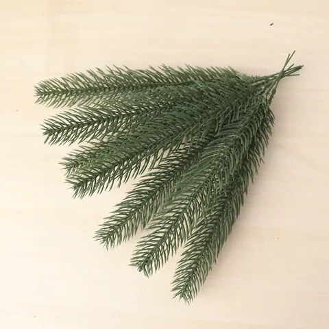 Artificial Pine Branch Plastic Faux Pine Needles For DIY Crafts Home Decor Christmas Greenery Spray Green
