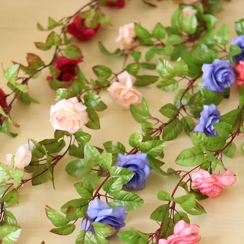 Künstliche Rosenranke Blumengirlande Seidenstoff Gefälschte Blumenschnur Für Hochzeitsbogen Garten Haus Wandbehang Dekoration