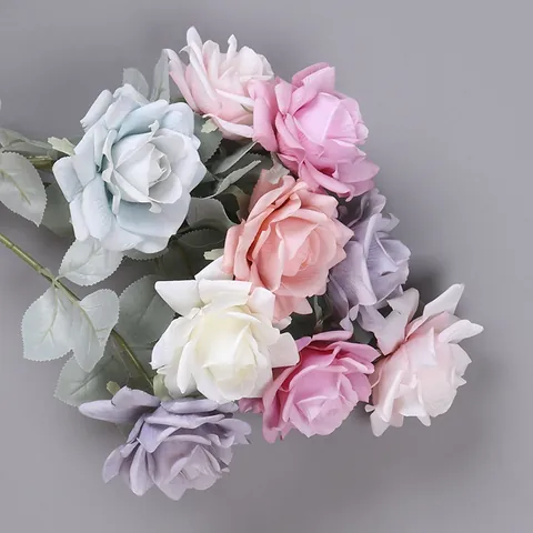 Europese Stijl Kunstmatige Roos Zijden Bloem Enkele Stel Voor Thuis Huwelijk Decoratie