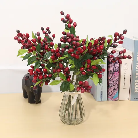 Kunstmatige Olijf Bessen Tak 5 Vorken Simulatie Bessen Stengel Voor Huisdecoratie Bruiloft Fotografie Rekwisieten Kerst Decoratie Noords