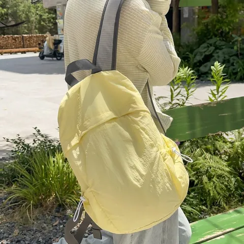 Women Minimalist Lightweight Nylon Backpack Student Outdoor Travel Sports School Bag Portable Commuting Water Repellent Knapsack