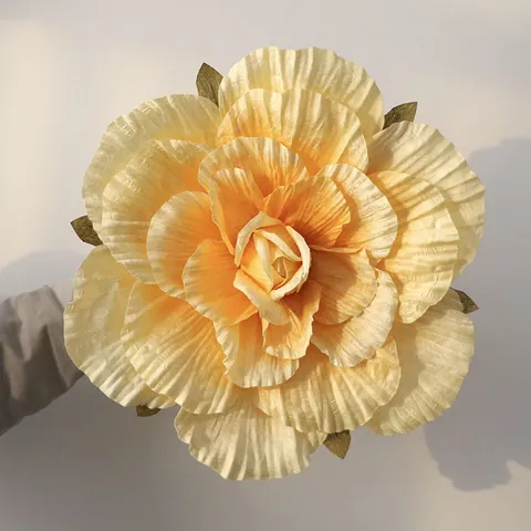 Large Artificial Rose Flower Handmade Flannel Paper Gradient Wedding Decoration Event Background Props Photo Decor Party Supplies
